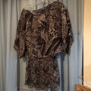 Gathered waisted sheer blouse